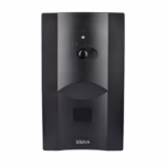 یو پی اس مشکی 850VA با طراحی عمودی و پنل جلوی مجهز به دکمه پاور و چراغ‌های LED